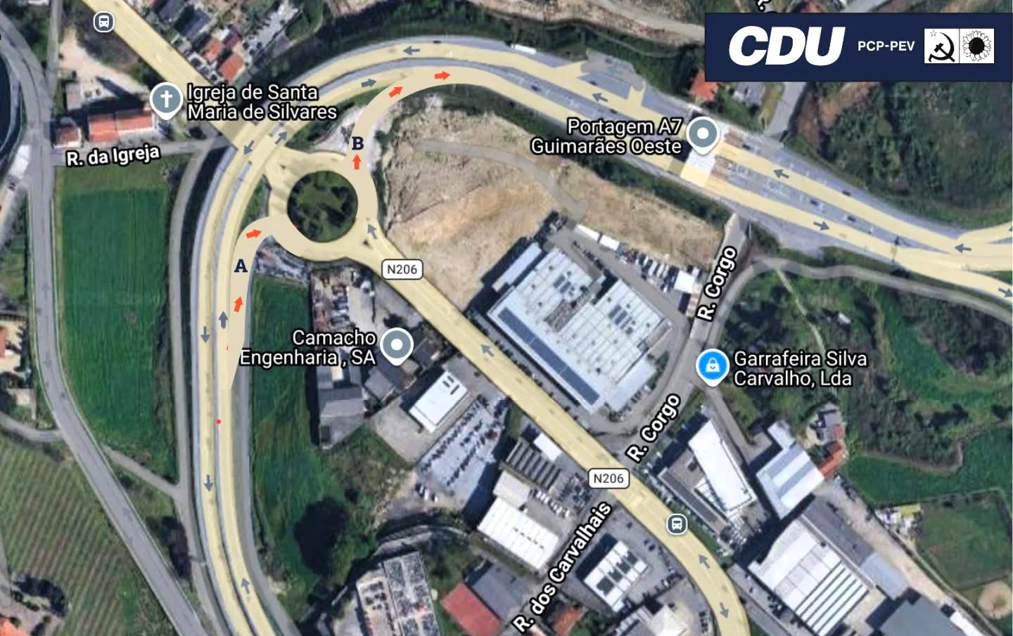 Esquema da proposta da CDU para Silvares
